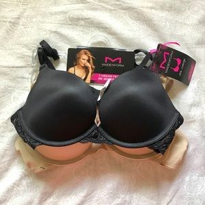 NWT Maidenform Push Up Bra 2 Pack Demi Coverage